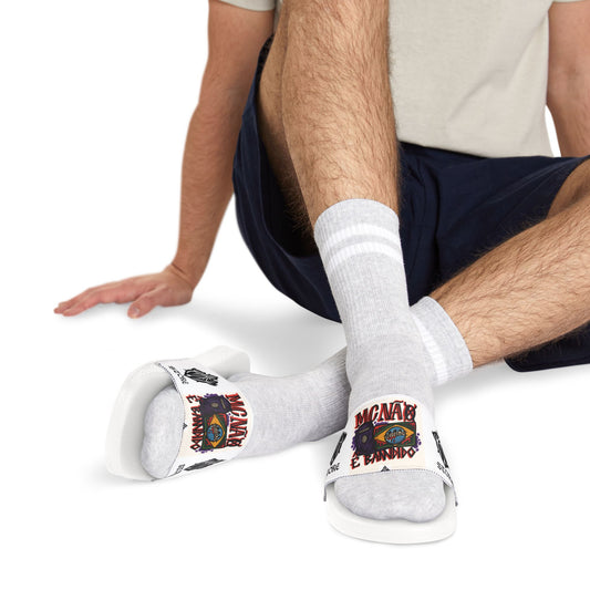 Men's Graphic Sandals, Stylish Slide Sandals, Casual Beach Footwear, Summer Vibes, Unique Summer Gift, Comfortable Pool Shoes